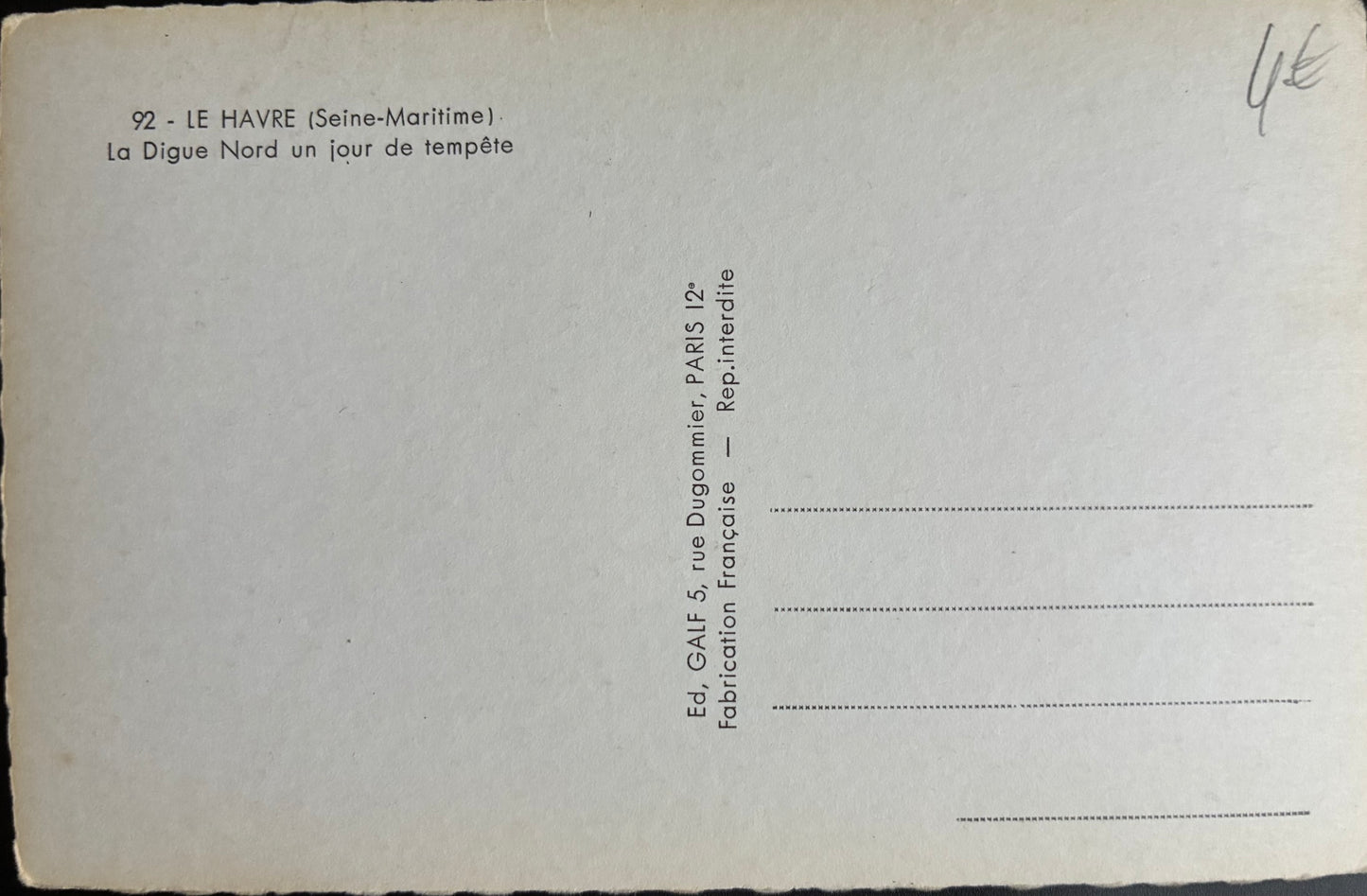 CPA FR76 Le Havre - La digue Nord un jour de tempête ALF