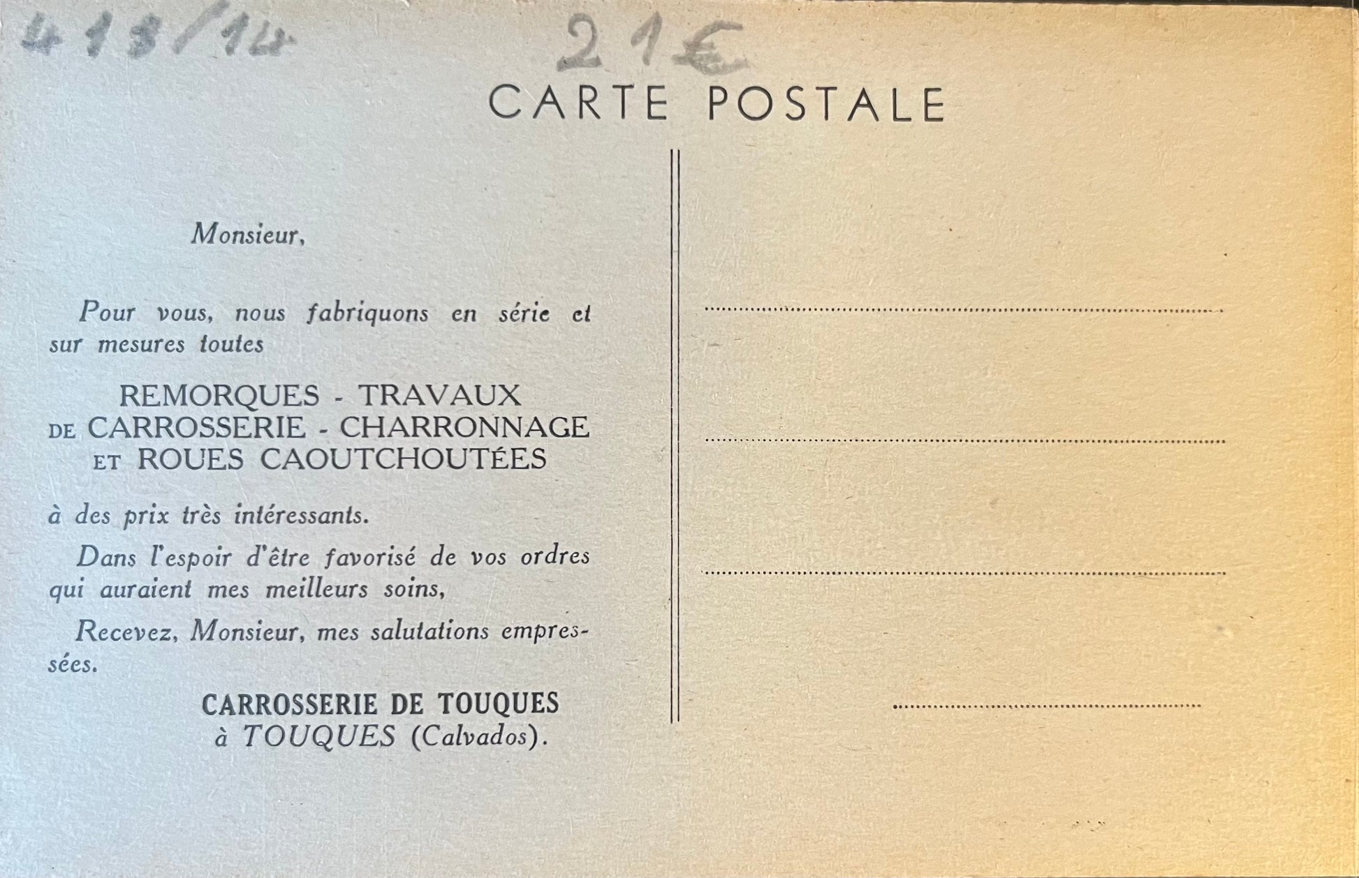 CPA FR14 Carrosserie de Touques à Touques (Calvados)
