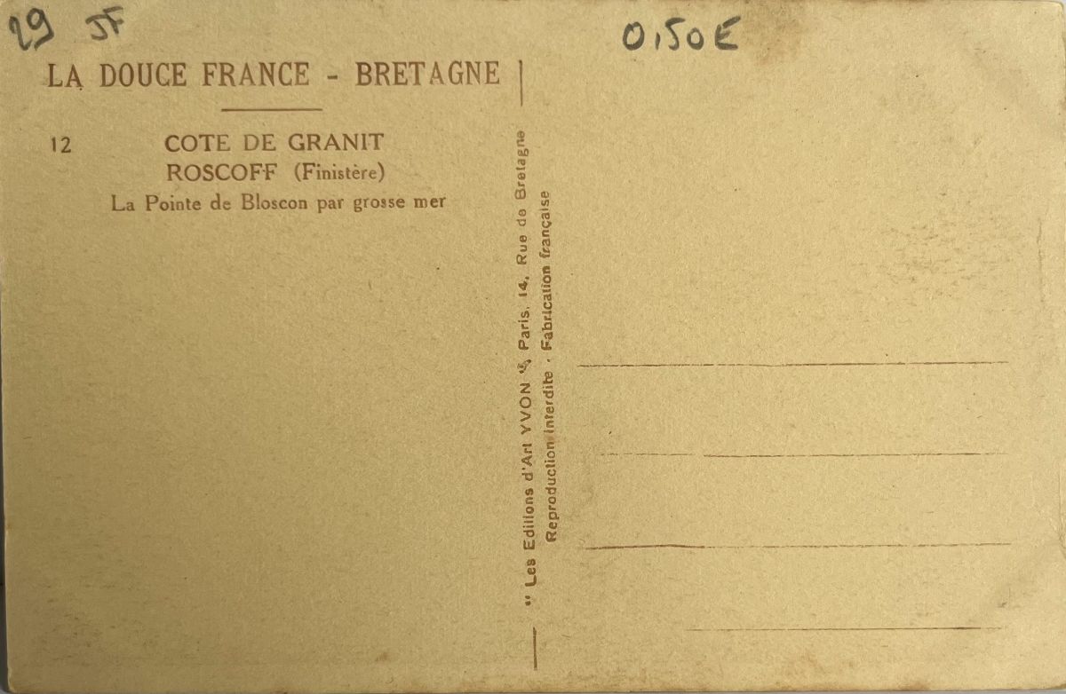 CPA FR29 Côte de Granit, Roscoff (Finistère) - La Pointe de Bloscon par grosse mer