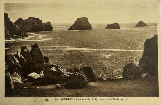 CPA FR29 Morgat - Les tas de Pois, vus de la Salle verte