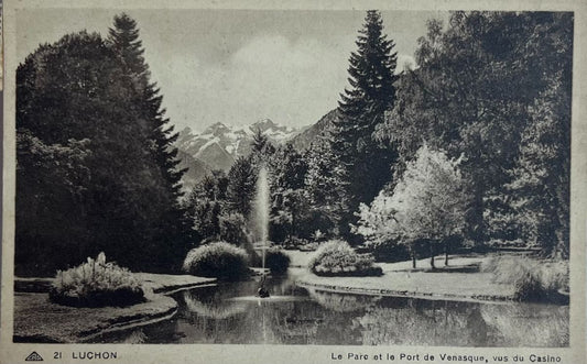 CPA FR31 Luchon - Le Parc et le Port de Venasque vus du Casino