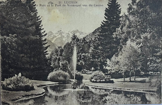 CPA FR31 Luchon - Le Parc et le Port de Venasque vus du Casino