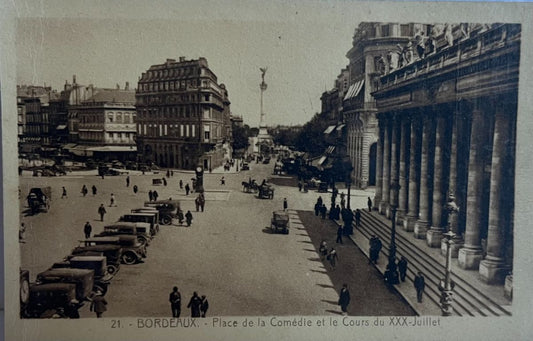 CPA FR33 Bordeaux - Place de la Comédie et le Cours du XXX-Juillet