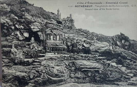 CPA FR35 Rothéneuf - Vue générale des Rochers sculptés GF - Côte d'Emeraude