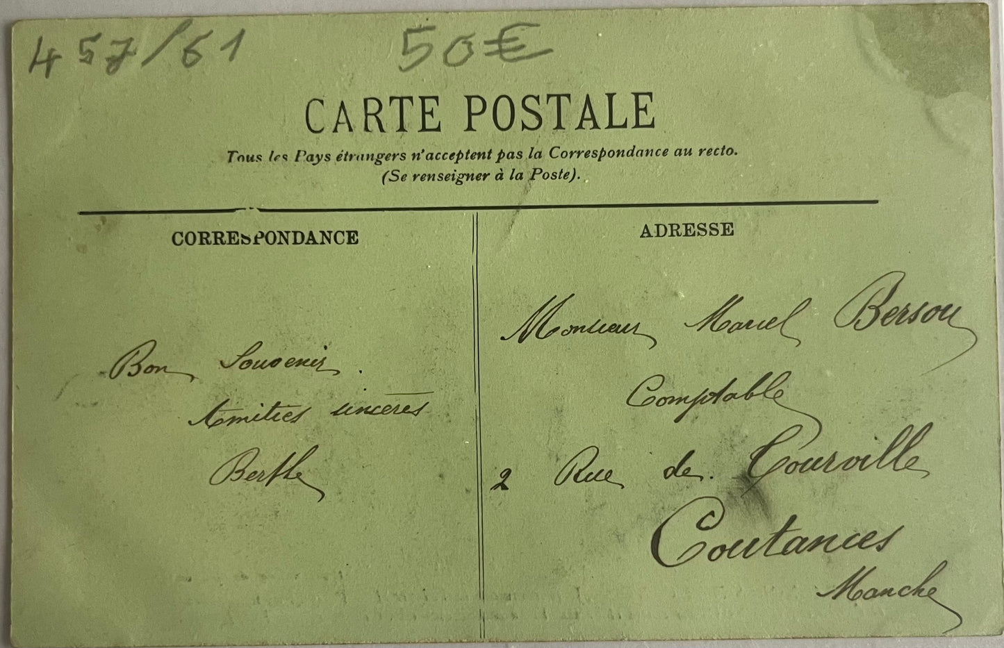 CPA FR61 Bagnoles-de-l'Orne - Je recommande la Faience et la Porcelaine, le Marbre et l'Albâtre, etc verso