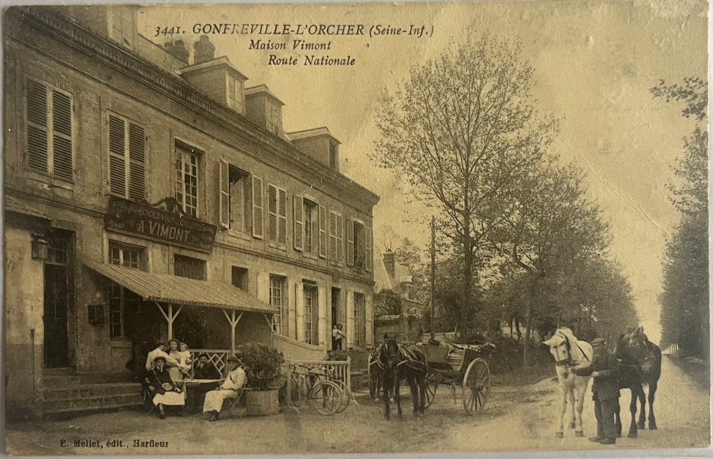 CPA FR76 Gonfreville-l'Orcher (Seine-inf.) - Maison Vimont, Route Nationale recto
