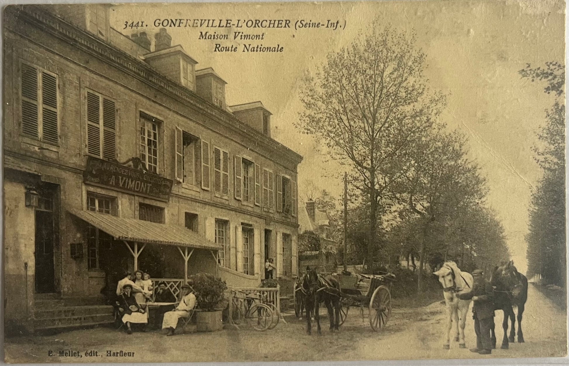 CPA FR76 Gonfreville-l'Orcher (Seine-inf.) - Maison Vimont, Route Nationale recto