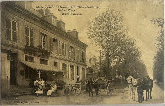 CPA FR76 Gonfreville-l'Orcher (Seine-inf.) - Maison Vimont, Route Nationale recto