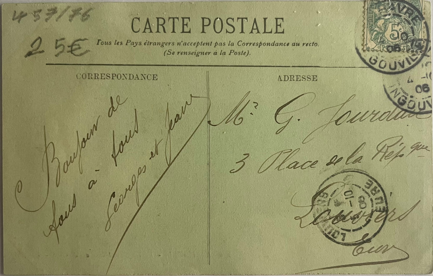 CPA FR76 Le Havre - Déchargement des Sacs de Café verso