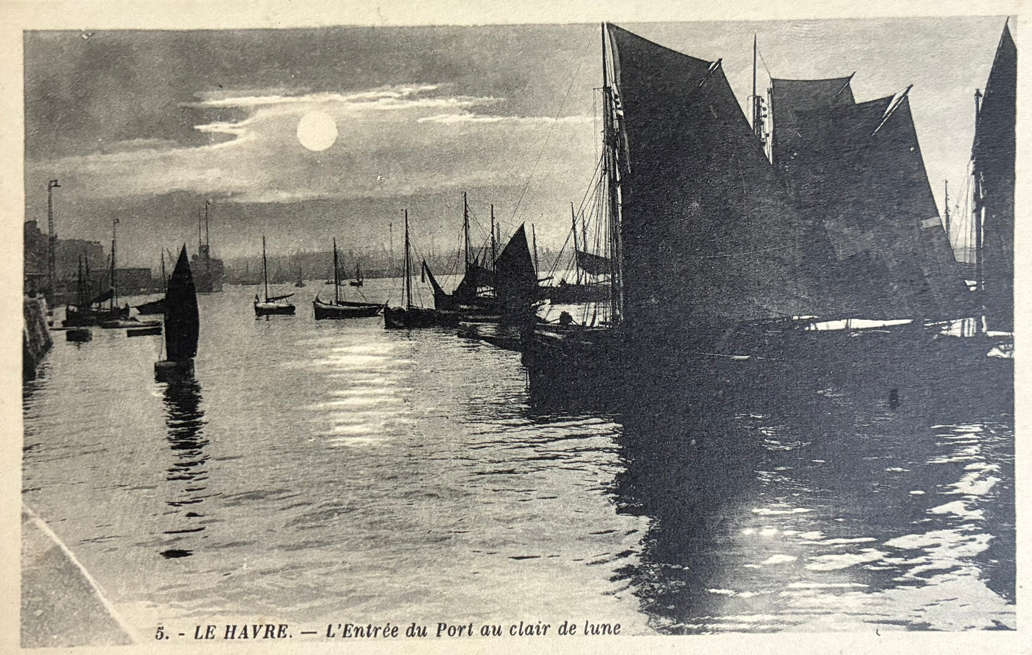 CPA FR76 Le Havre - L'Entrée du Port au clair de lune