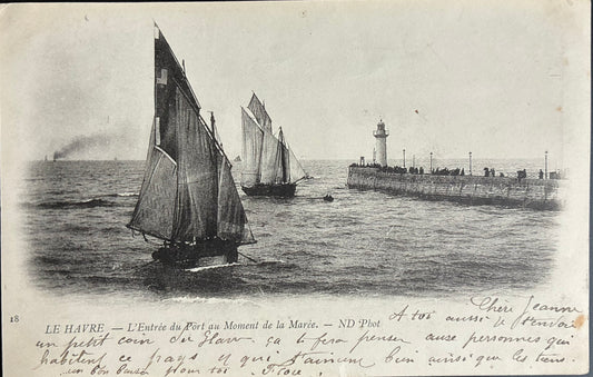 CPA FR76 Le Havre - L'Entrée du Port au moment de la Marée