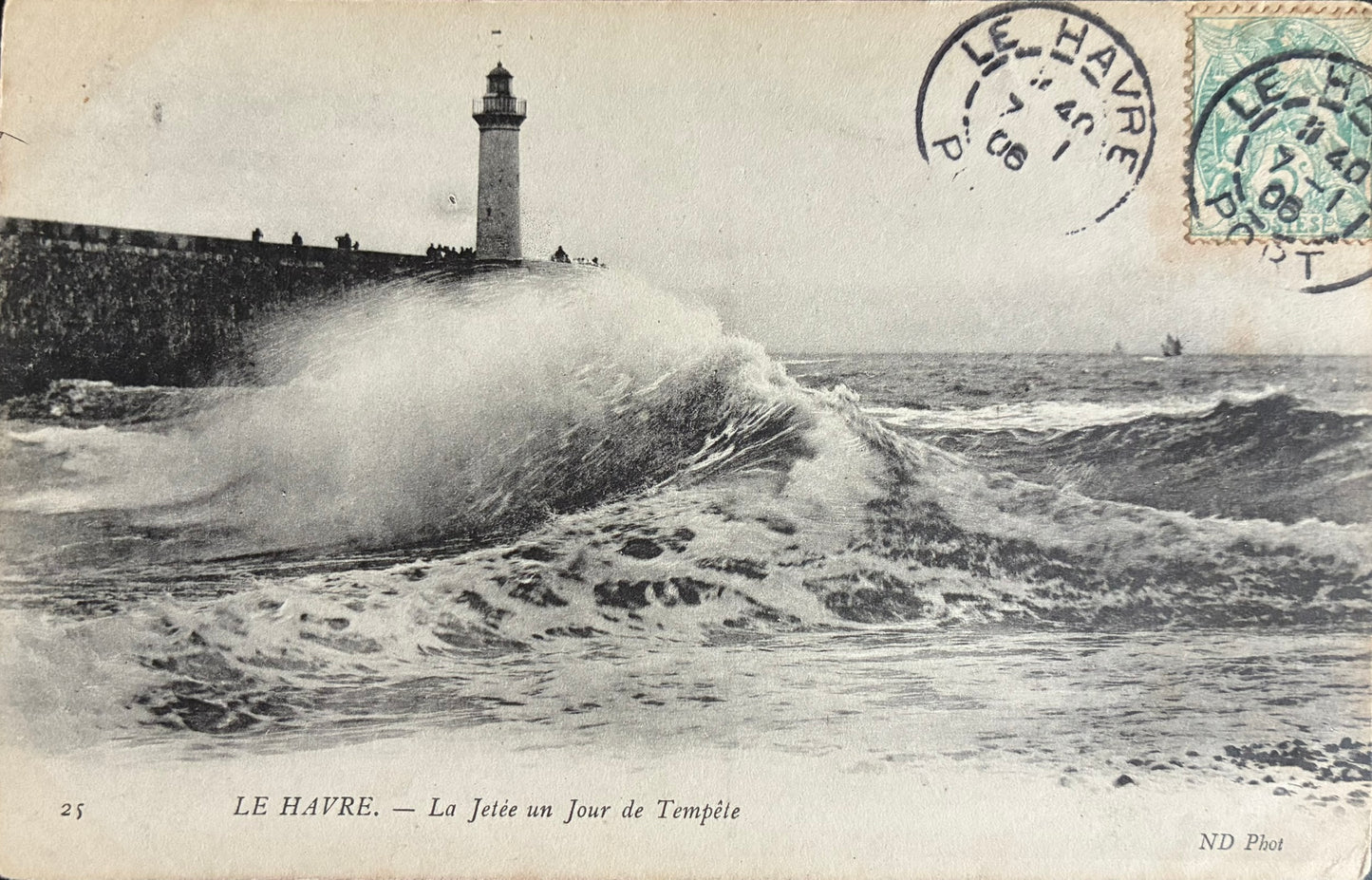 CPA FR76 Le Havre - La Jetée un jour de Tempête ND