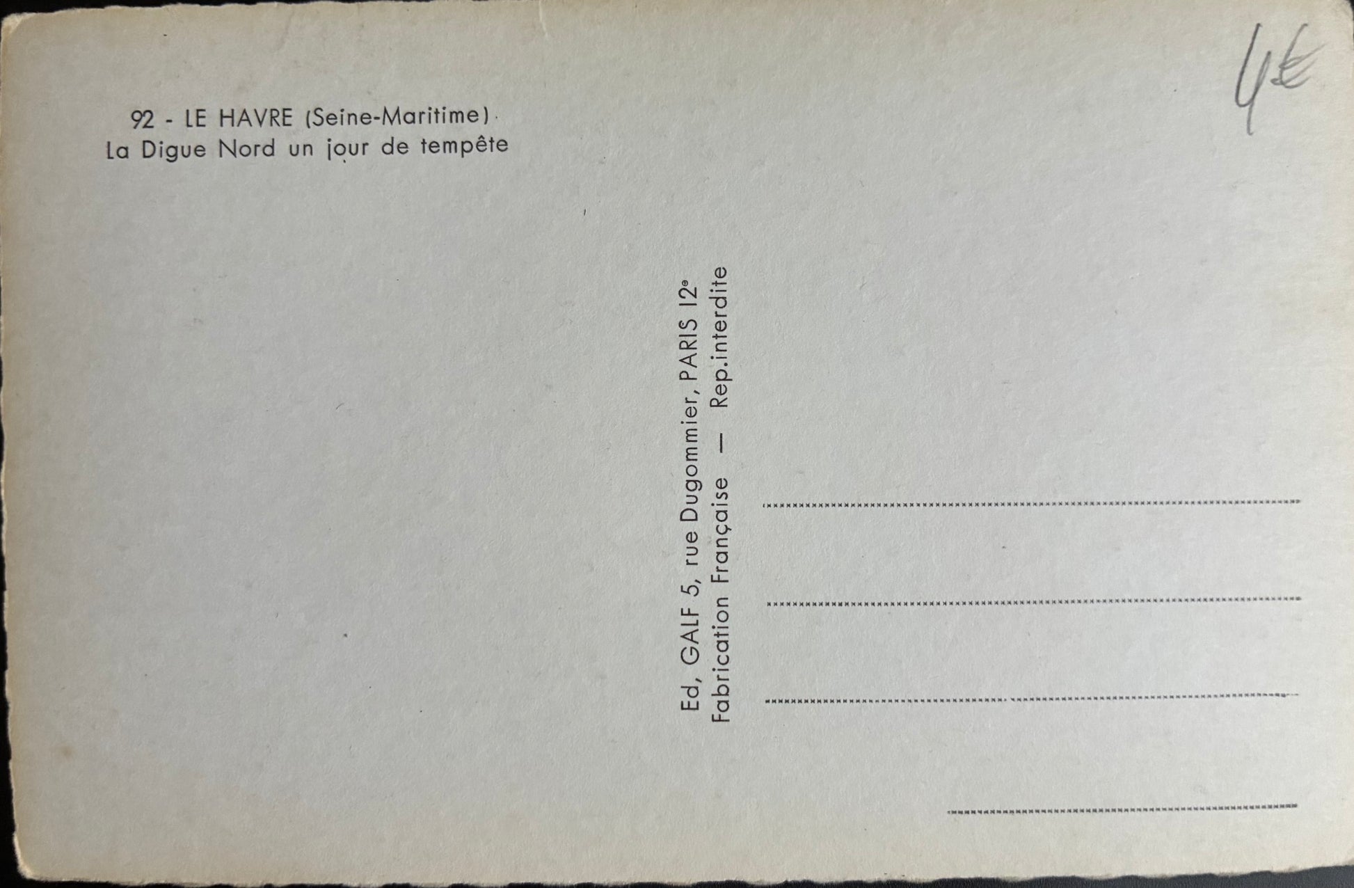 CPA FR76 Le Havre - La digue Nord un jour de tempête ALF