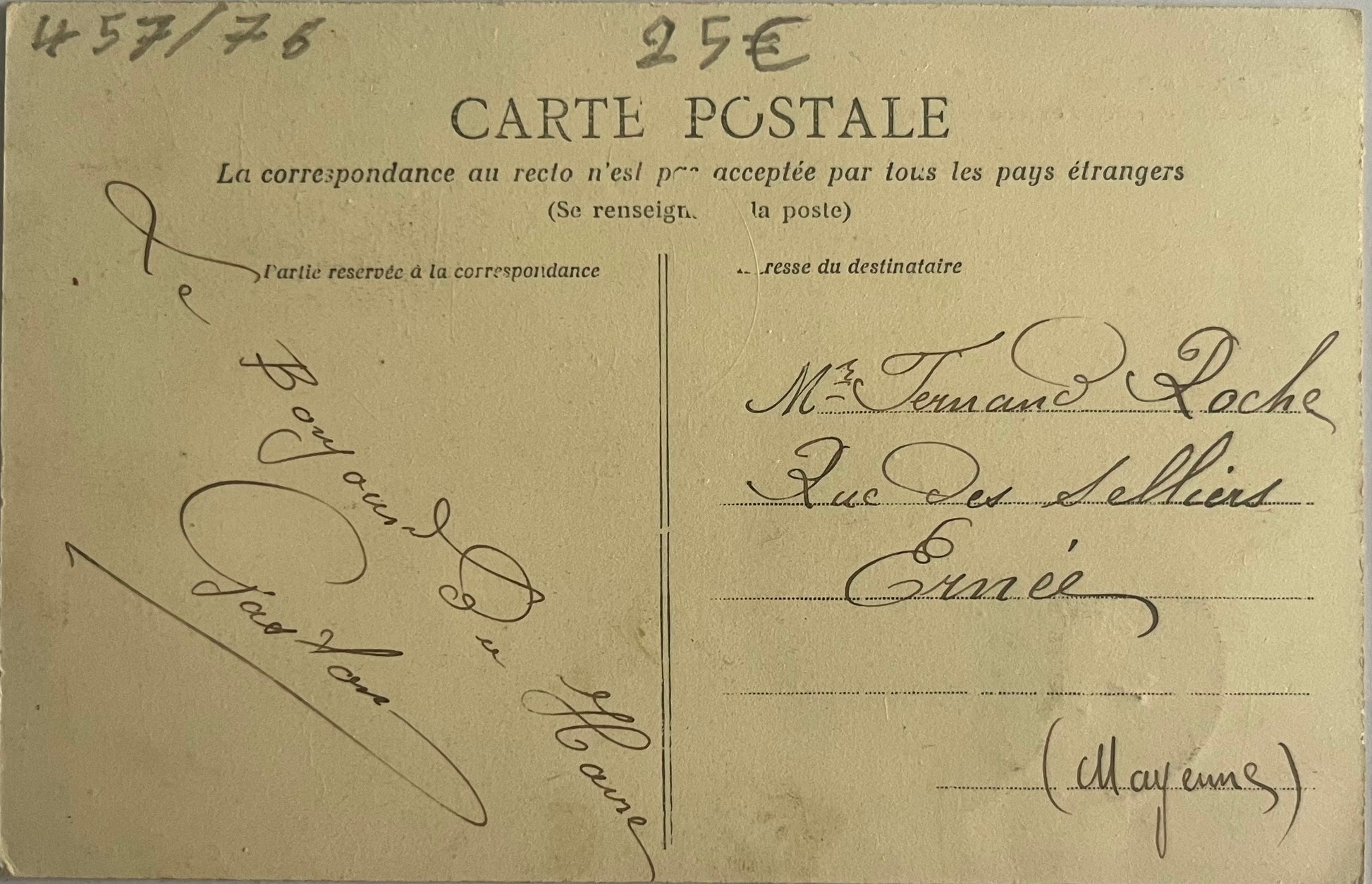 CPA FR76 Le Havre - Scaphandrier descendant au fond de l'eau verso