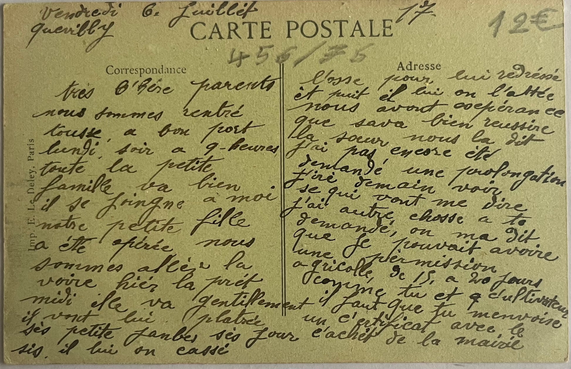 CPA FR76 Rouen - La Nacelle du Transbordeur verso