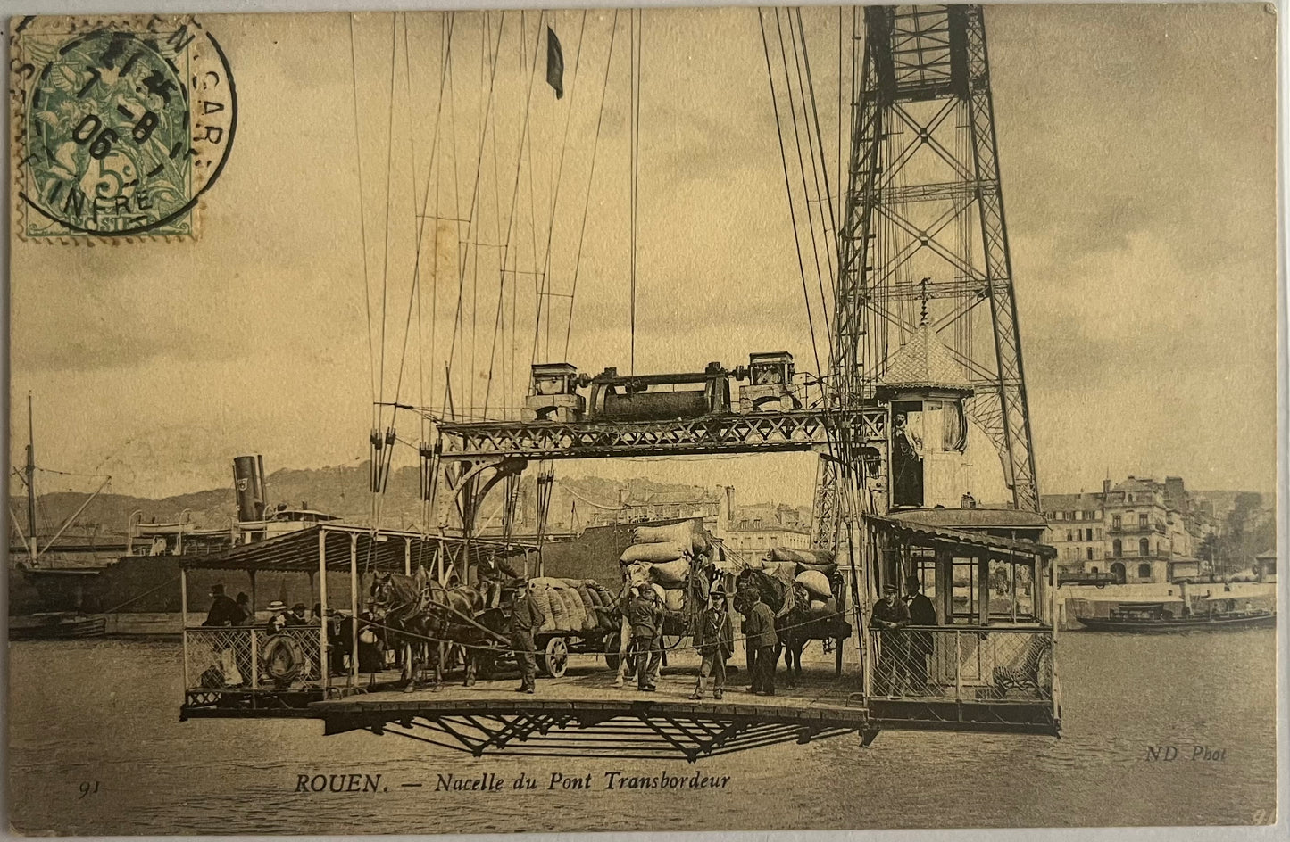 CPA FR76 Rouen - Nacelle du Pont Transbordeur recto