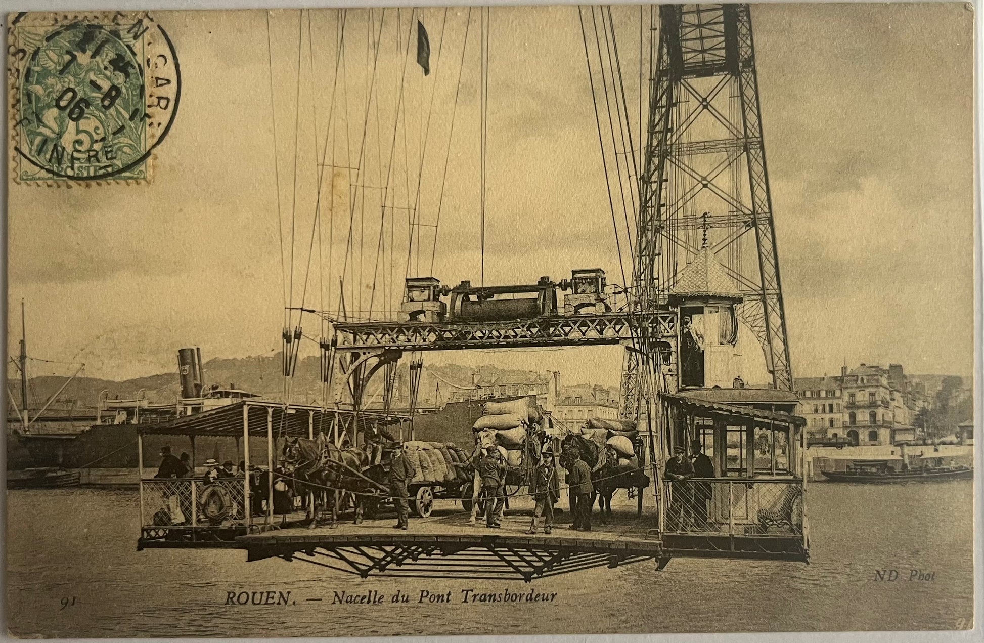 CPA FR76 Rouen - Nacelle du Pont Transbordeur recto