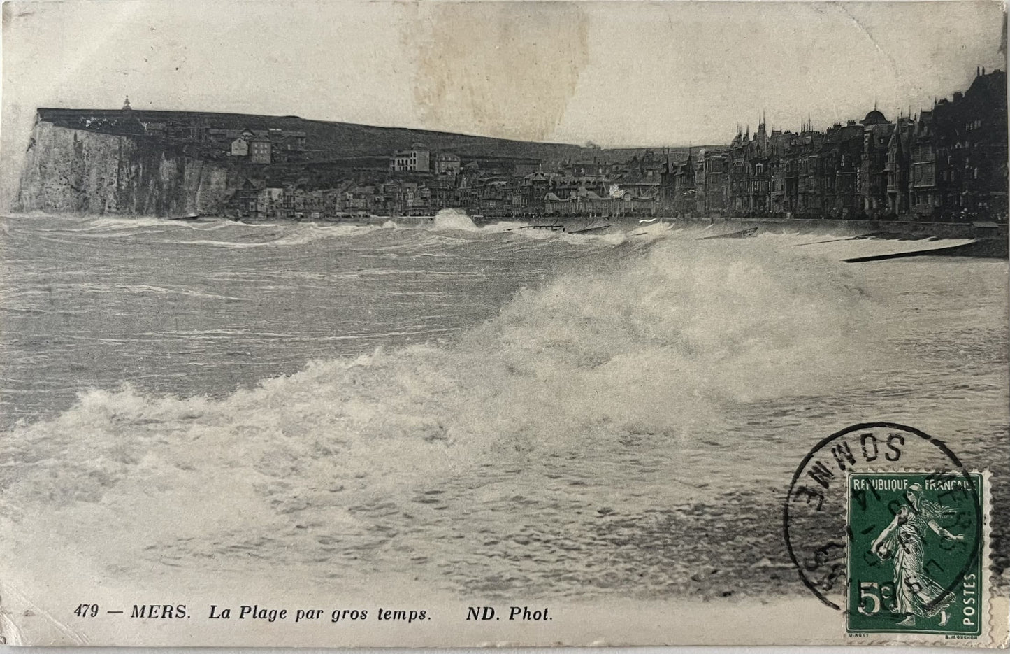 CPA FR80 Mers - La Plage par gros temps - ND Phot