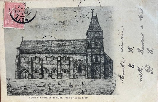 CPA FR80 Roye - Eglise St Georges-de-Roye - Vue prise en 1790