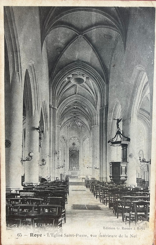 CPA FR80 Roye - L'Eglise Saint-Pierre, vue intérieur de la Nef