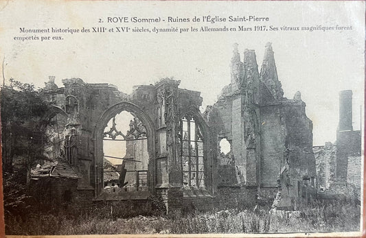 CPA FR80 Roye (Somme) - Ruines de l'Eglise Saint-Pierre