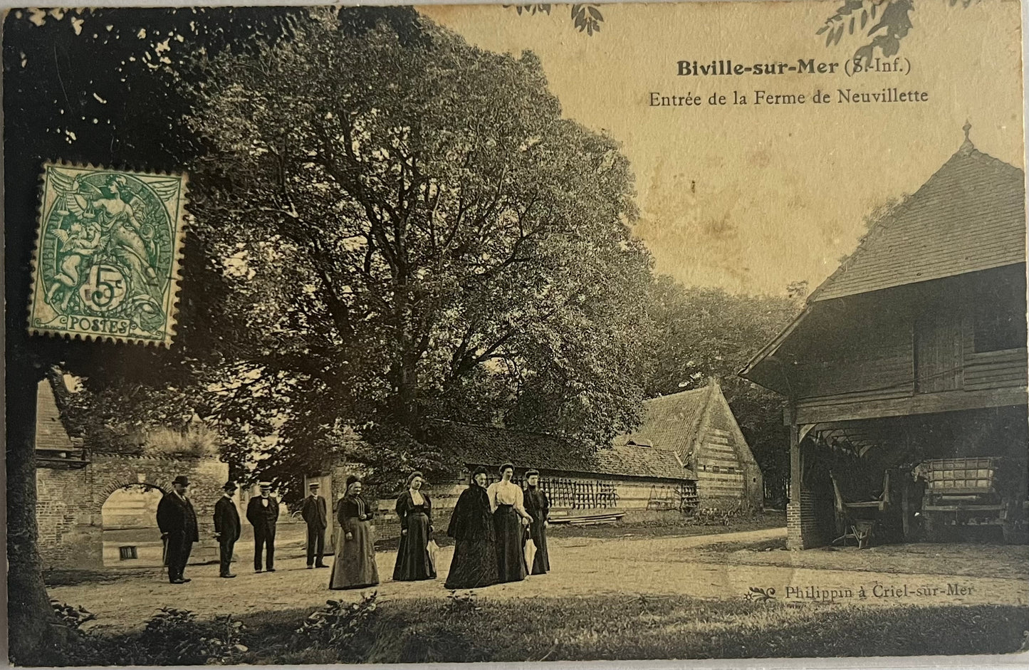 CPA FR76 Biville-sur-Mer (S.-Inf.) - Entrée de la Ferme de Neuvillette