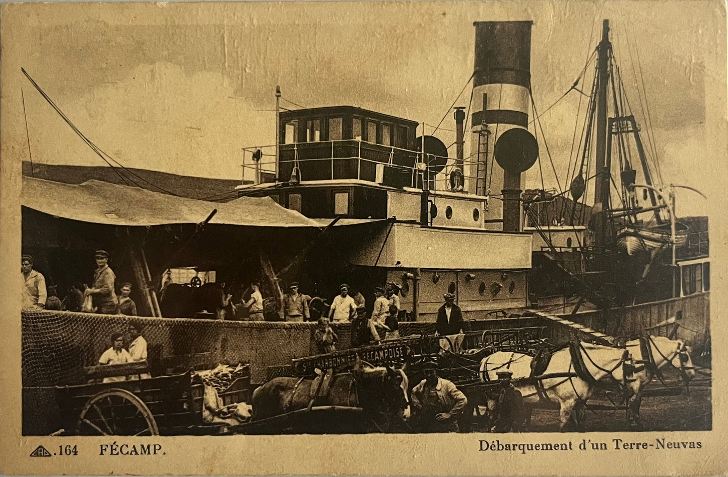 CPA FR76 Fécamp - Débarquement d'un Terre-Neuvas
